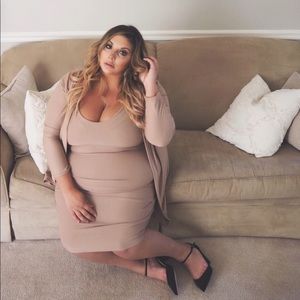 knitted dress and cardigan set